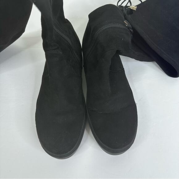 Stuart Weitzman Size 7 Black Suede Over The Knee Platform 'Playtime' Boots - Picture 12 of 16